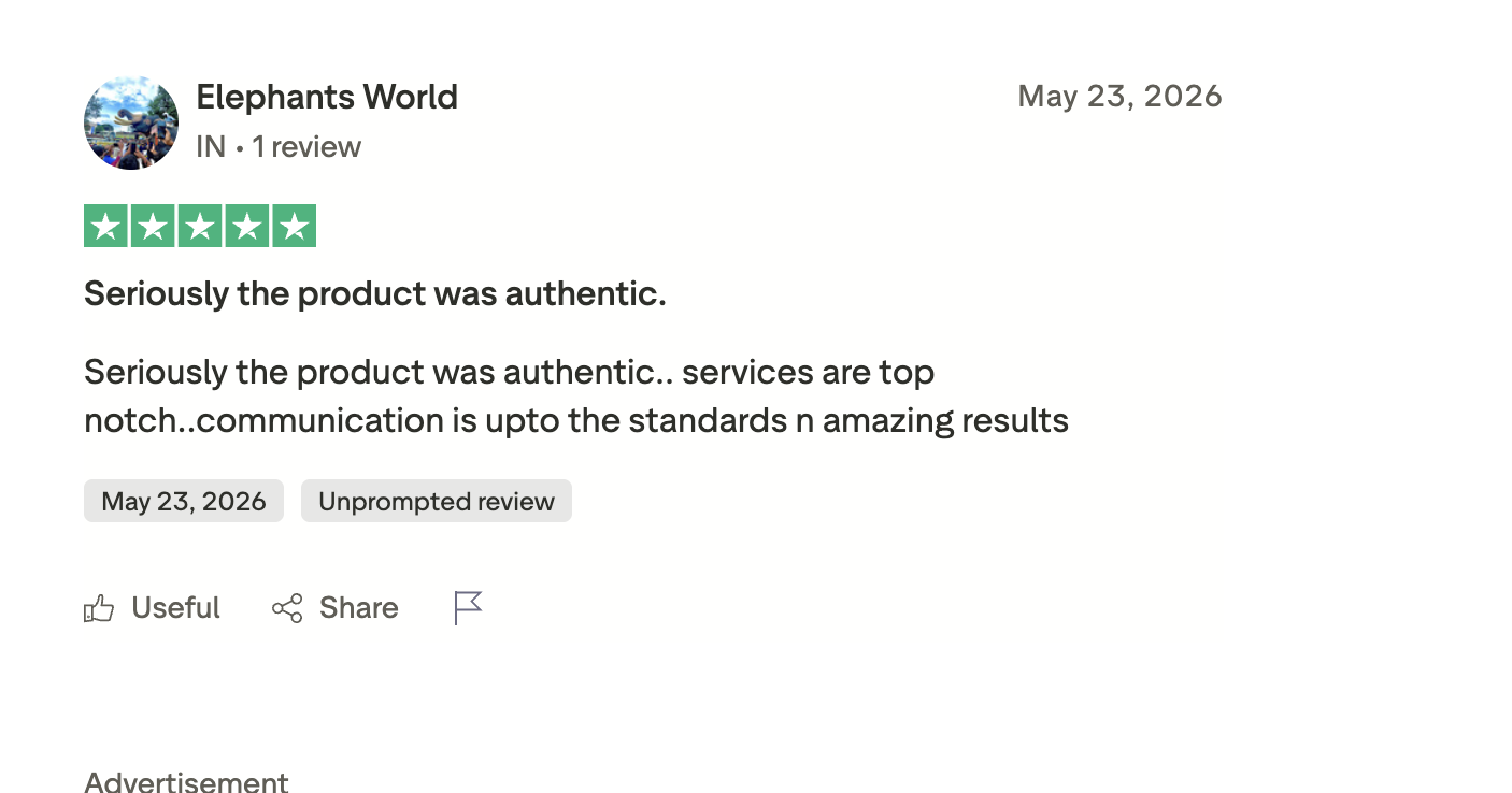 Customer review on Trustpilot